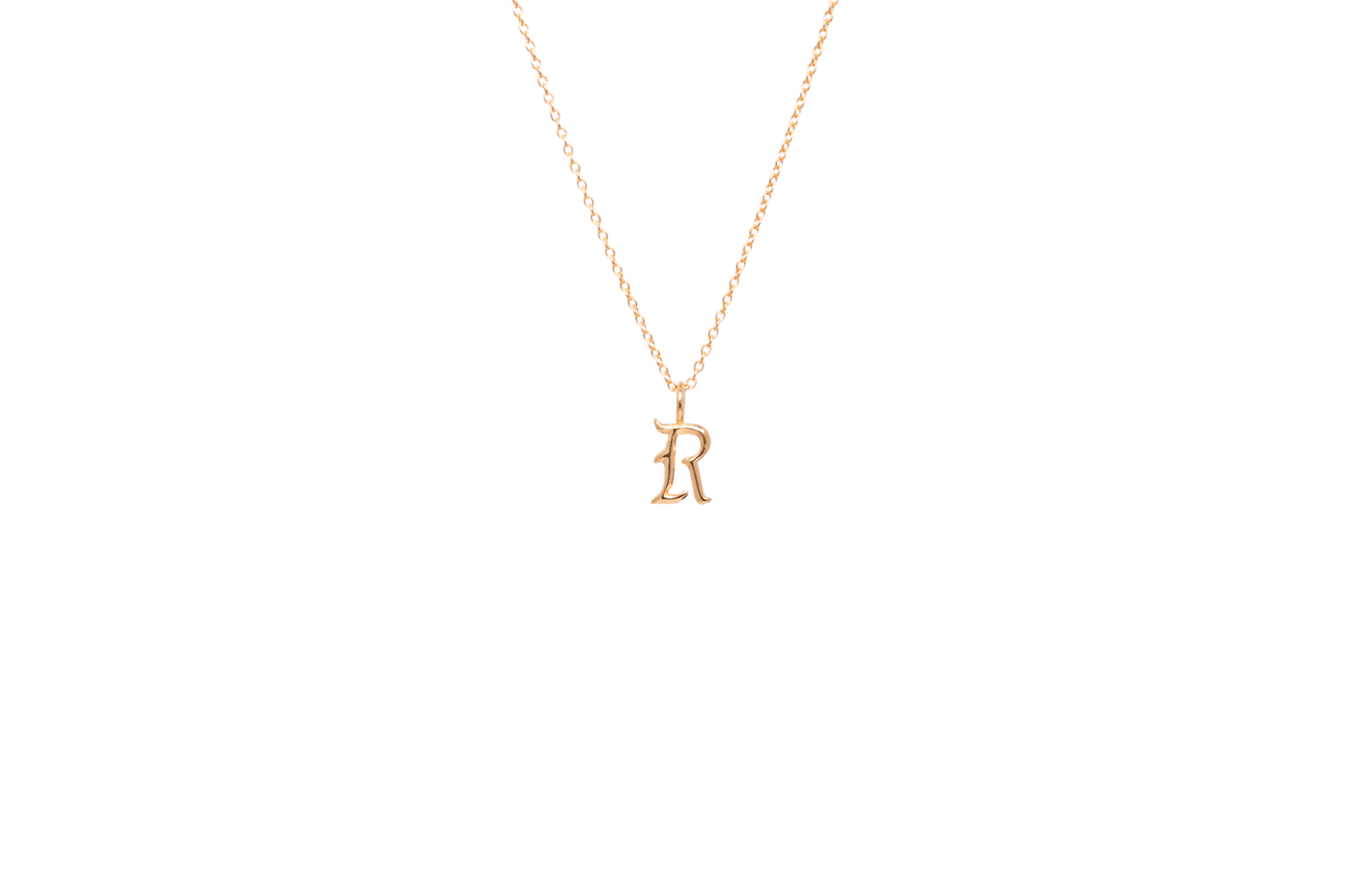 IX R Letter Charm 14K