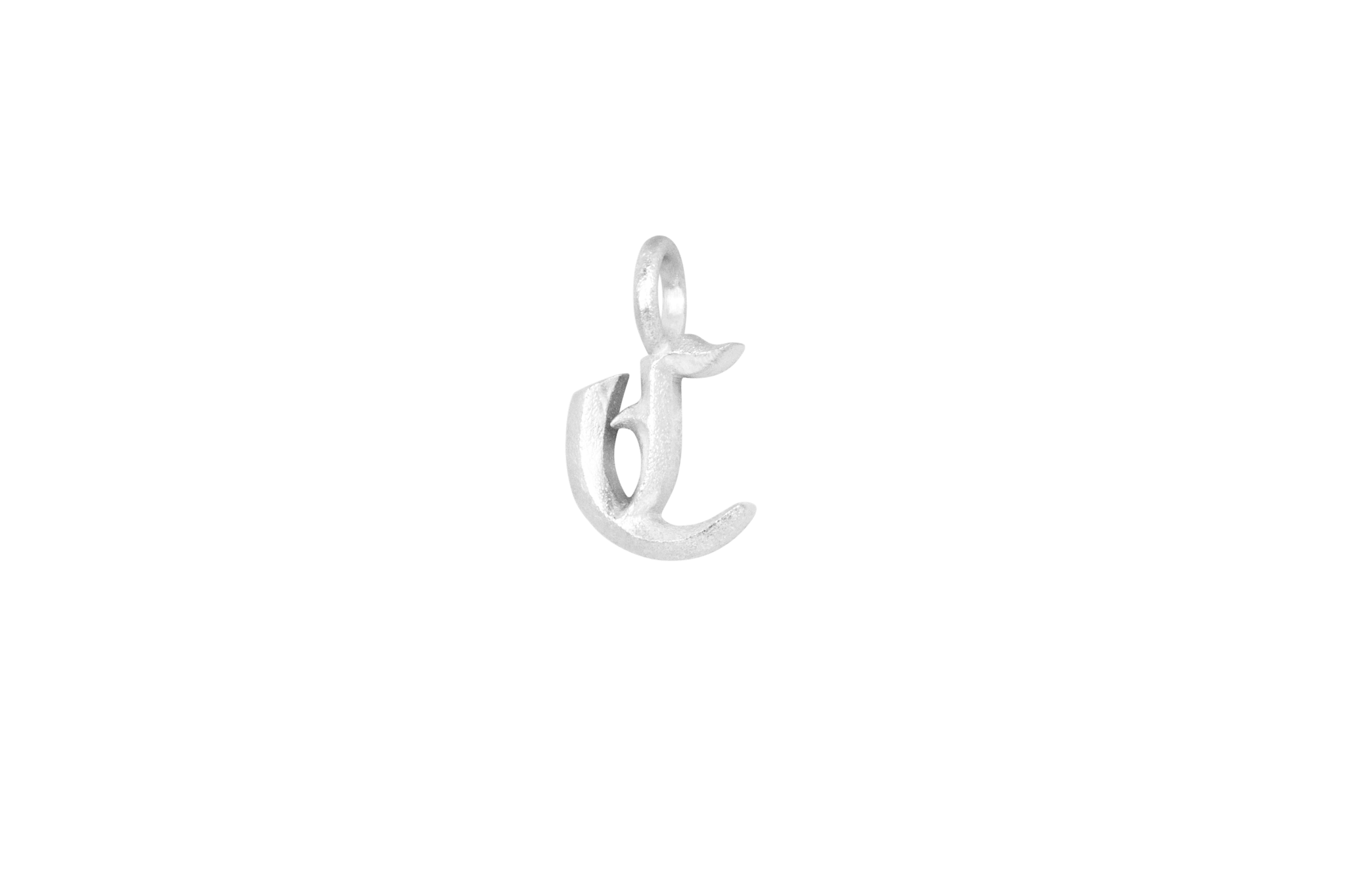 IX Ice Letter Charm Silver