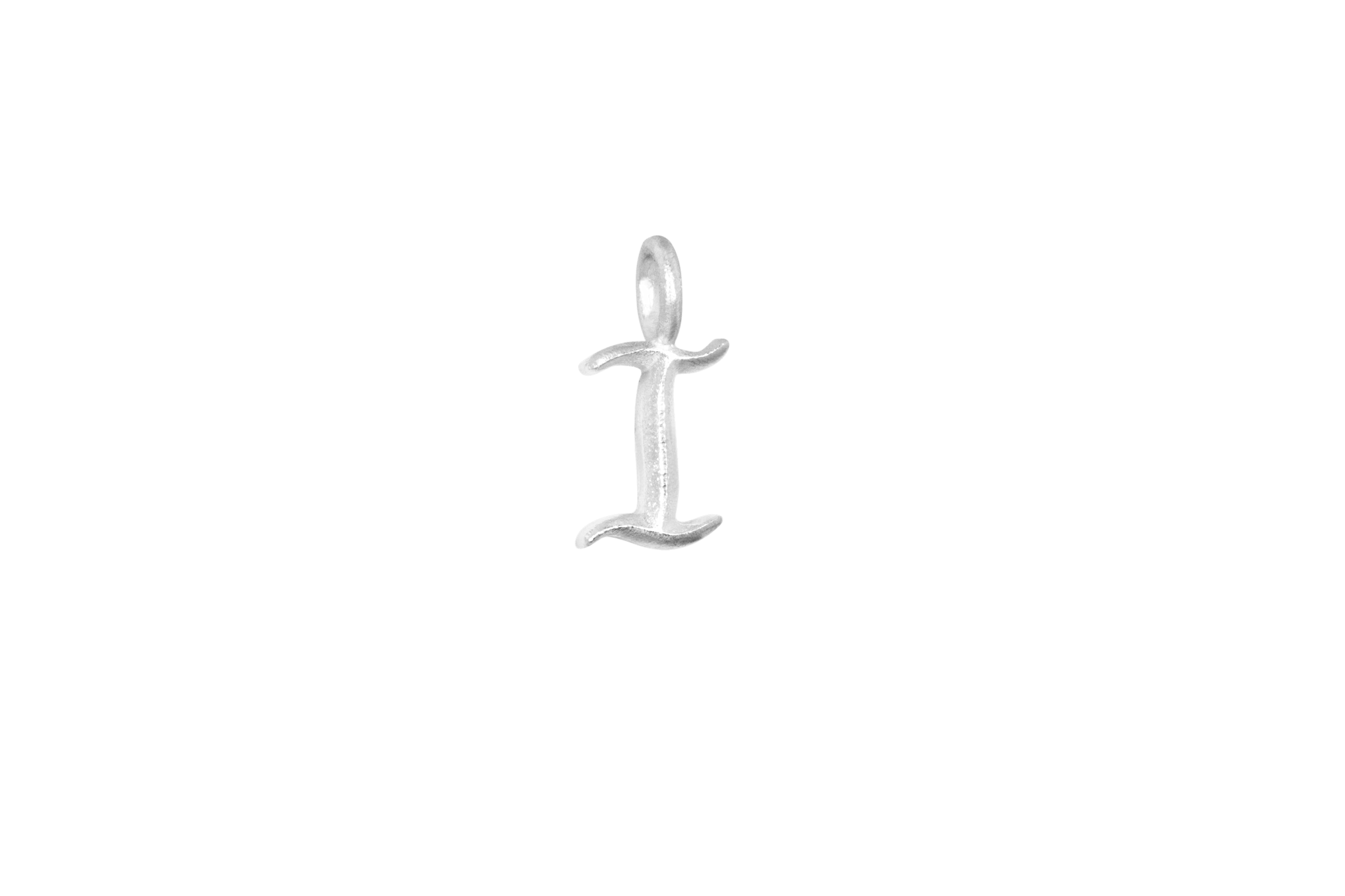 IX Ice Letter Charm Silver