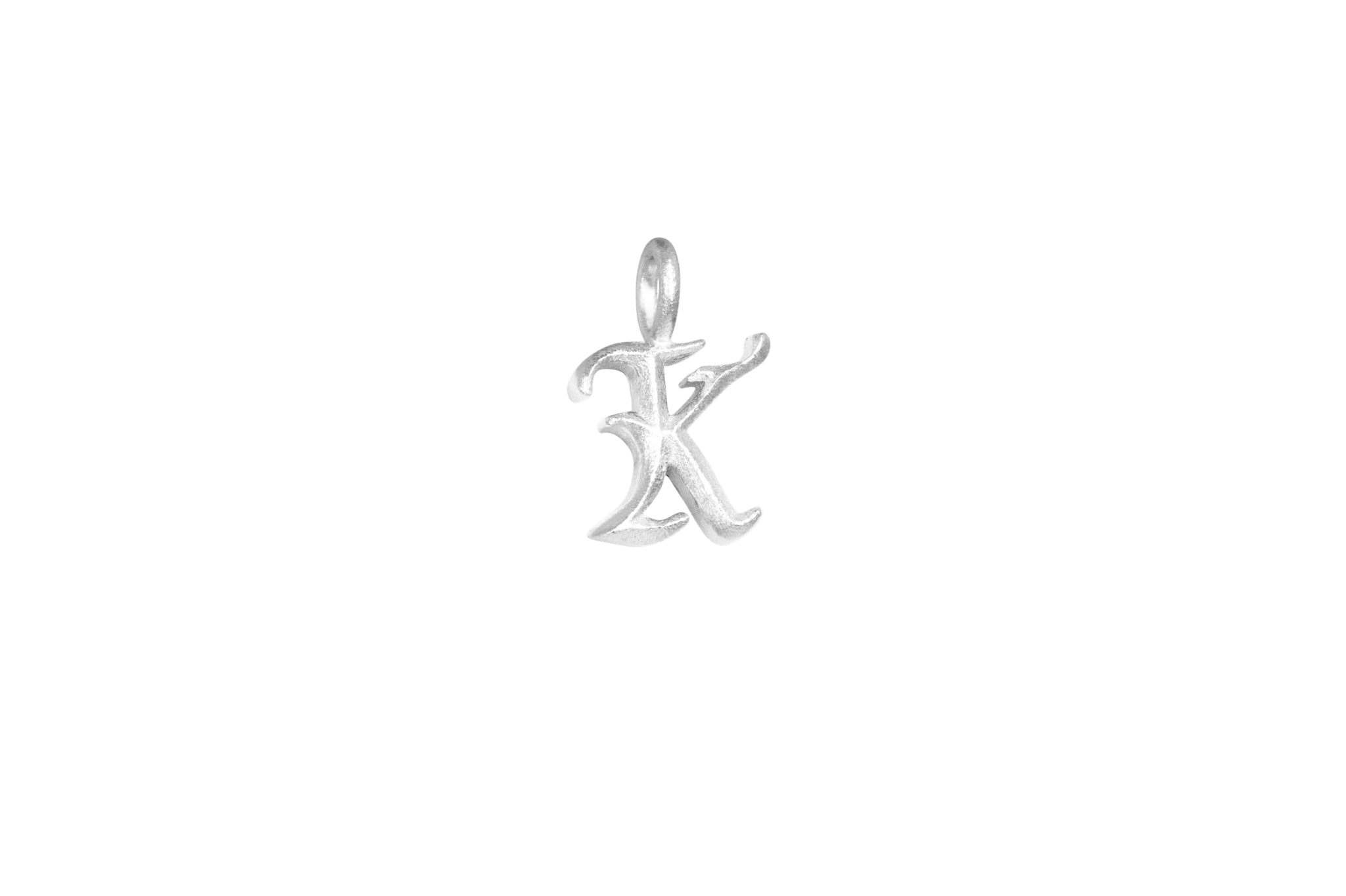 IX Ice Letter Charm Silver