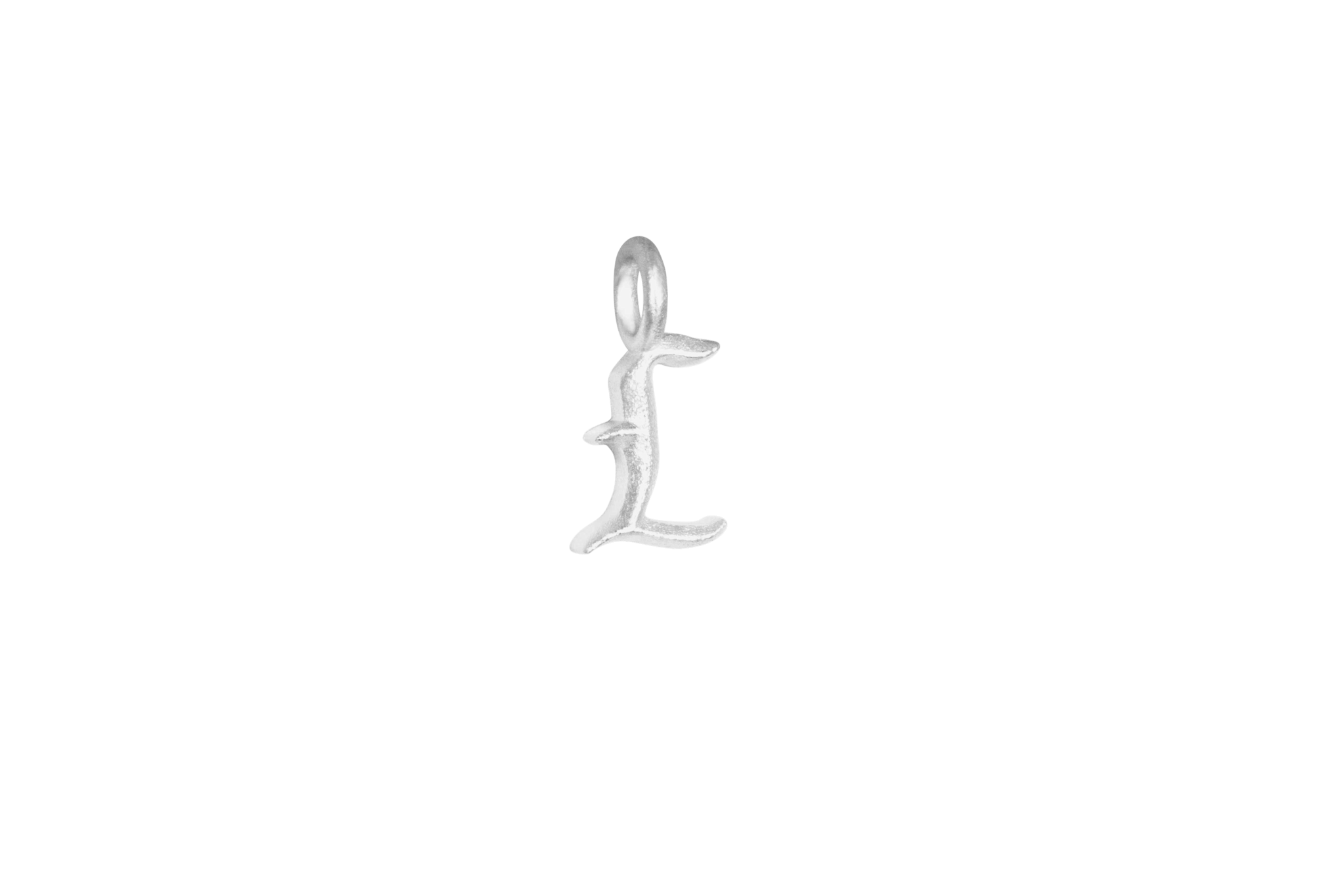 IX Ice Letter Charm Silver