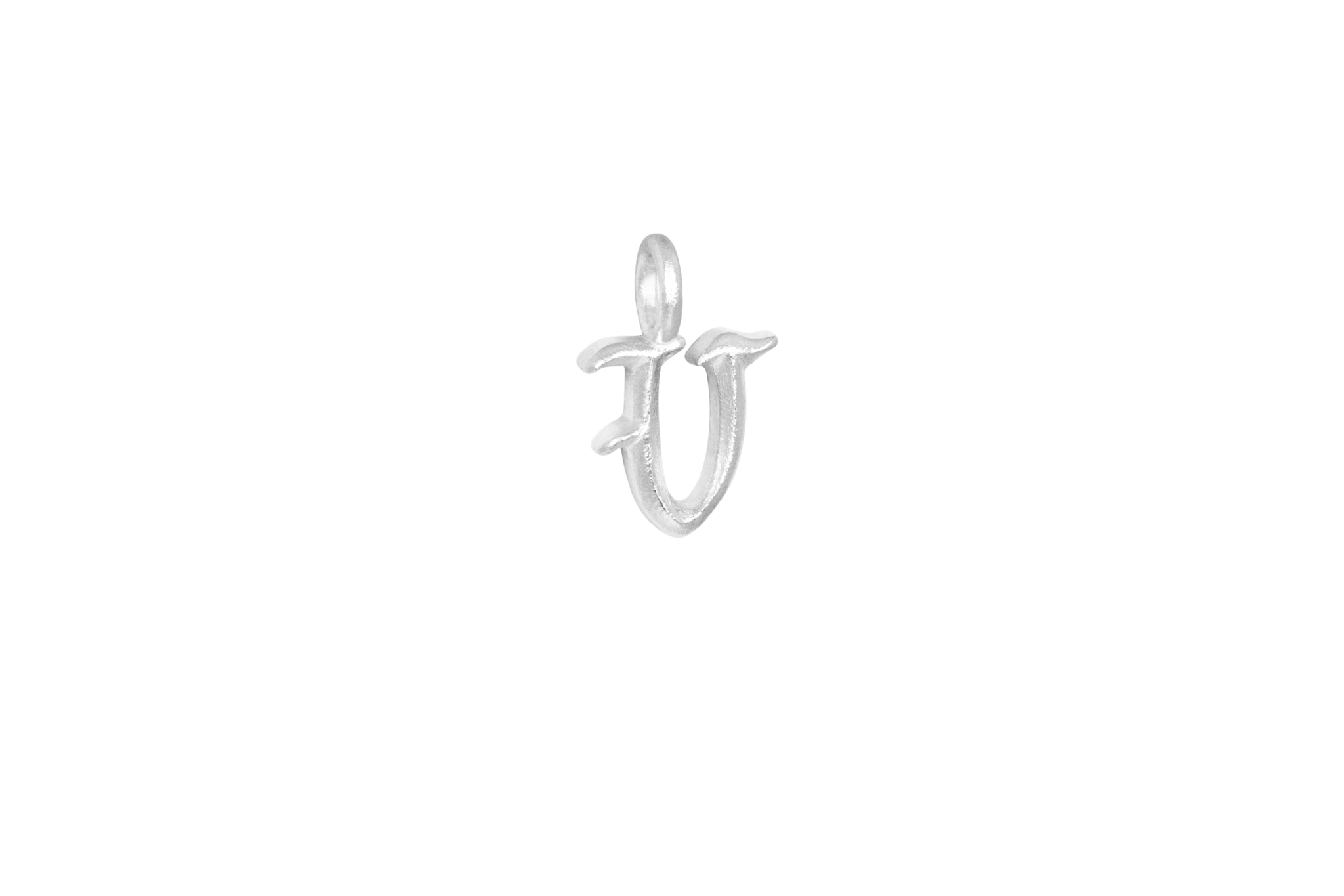 IX Ice Letter Charm Silver
