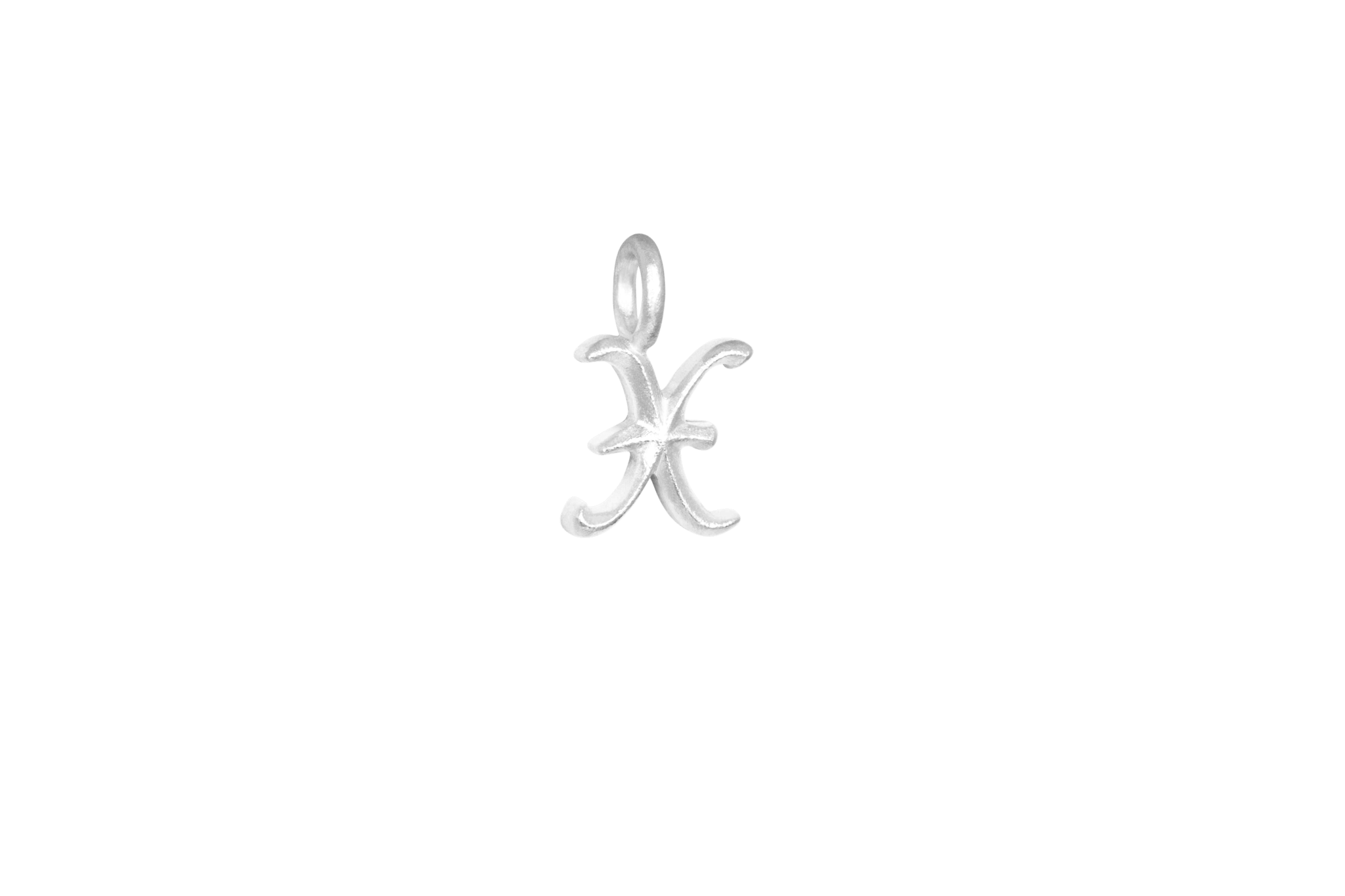 IX Ice Letter Charm Silver