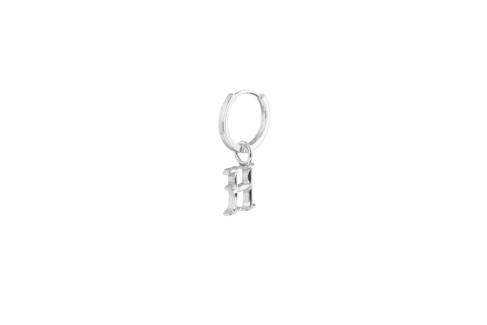 IX H Letter Charm Silver