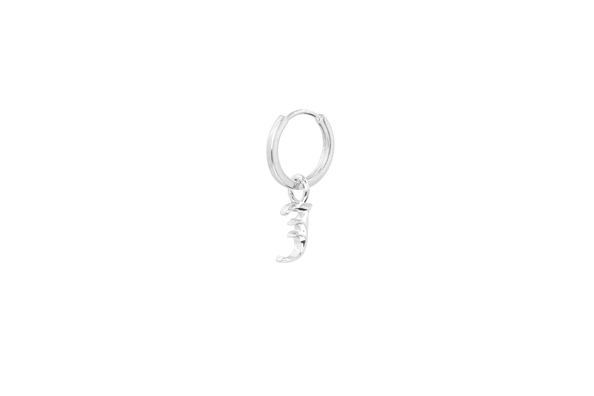IX J Letter Charm Silver