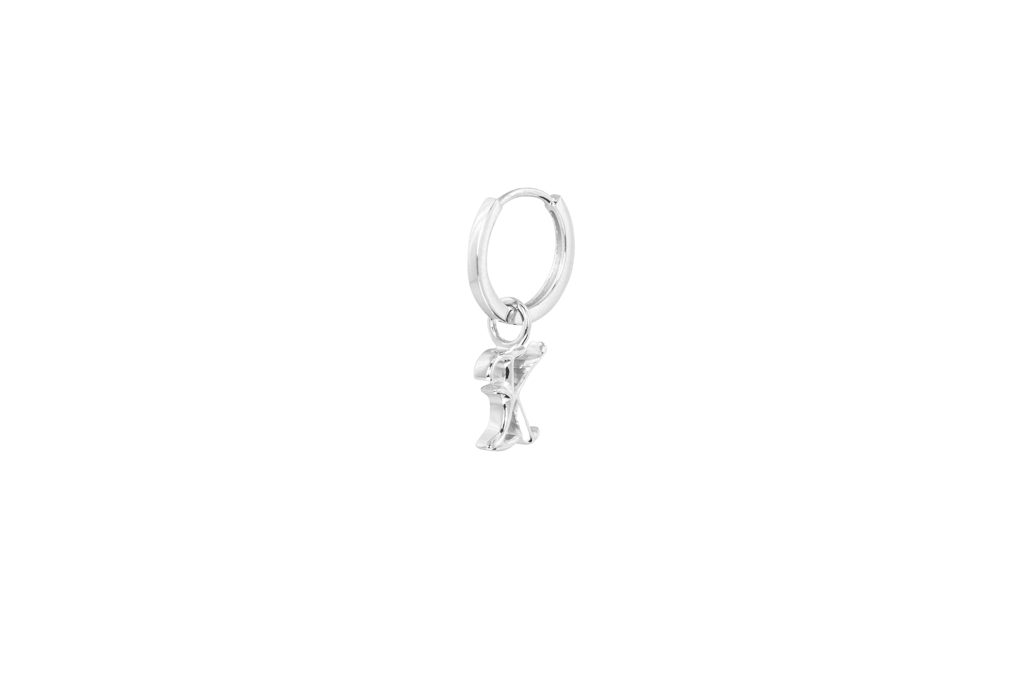 IX K Letter Charm Silver