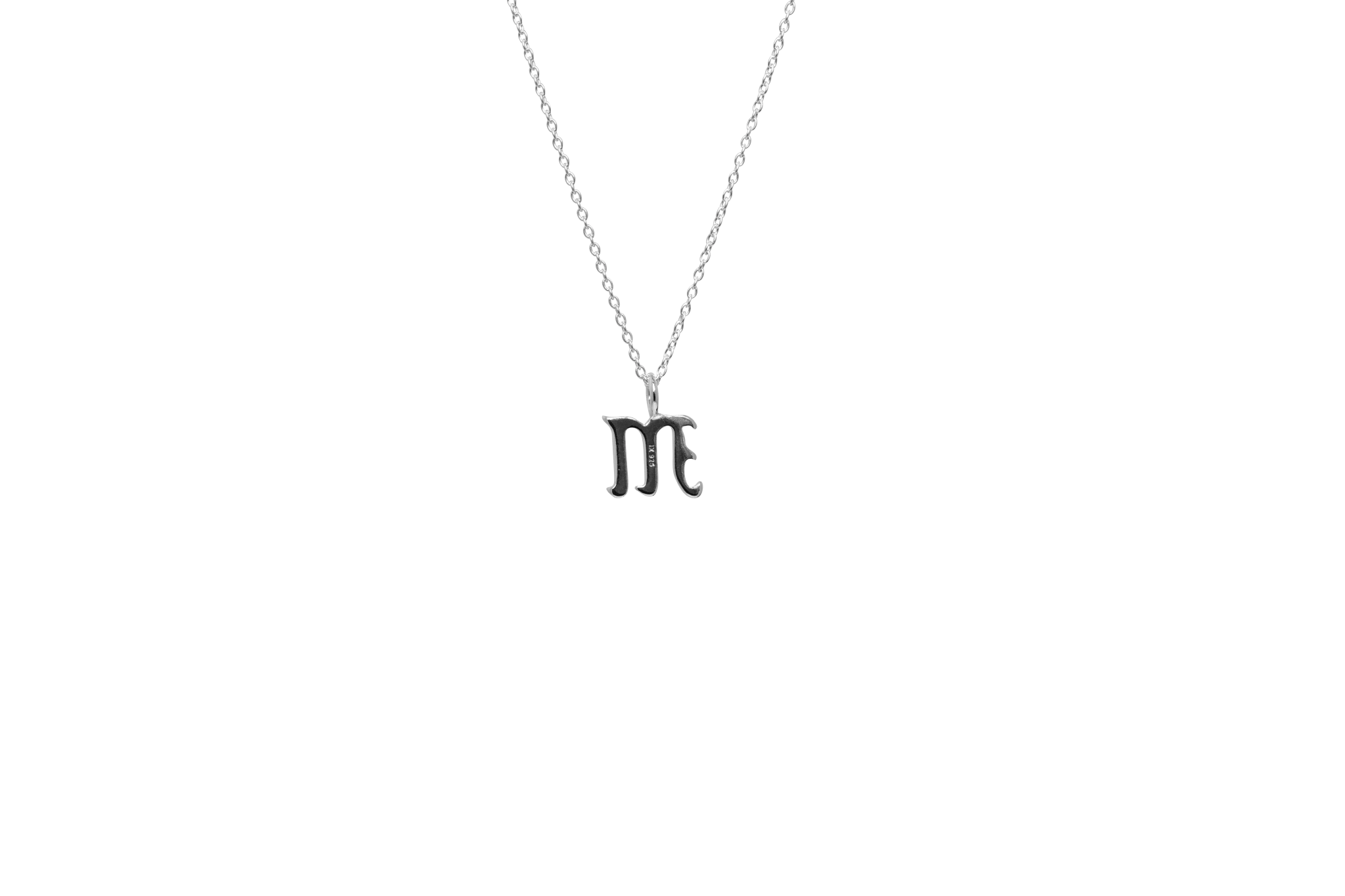 IX M Letter Charm Silver