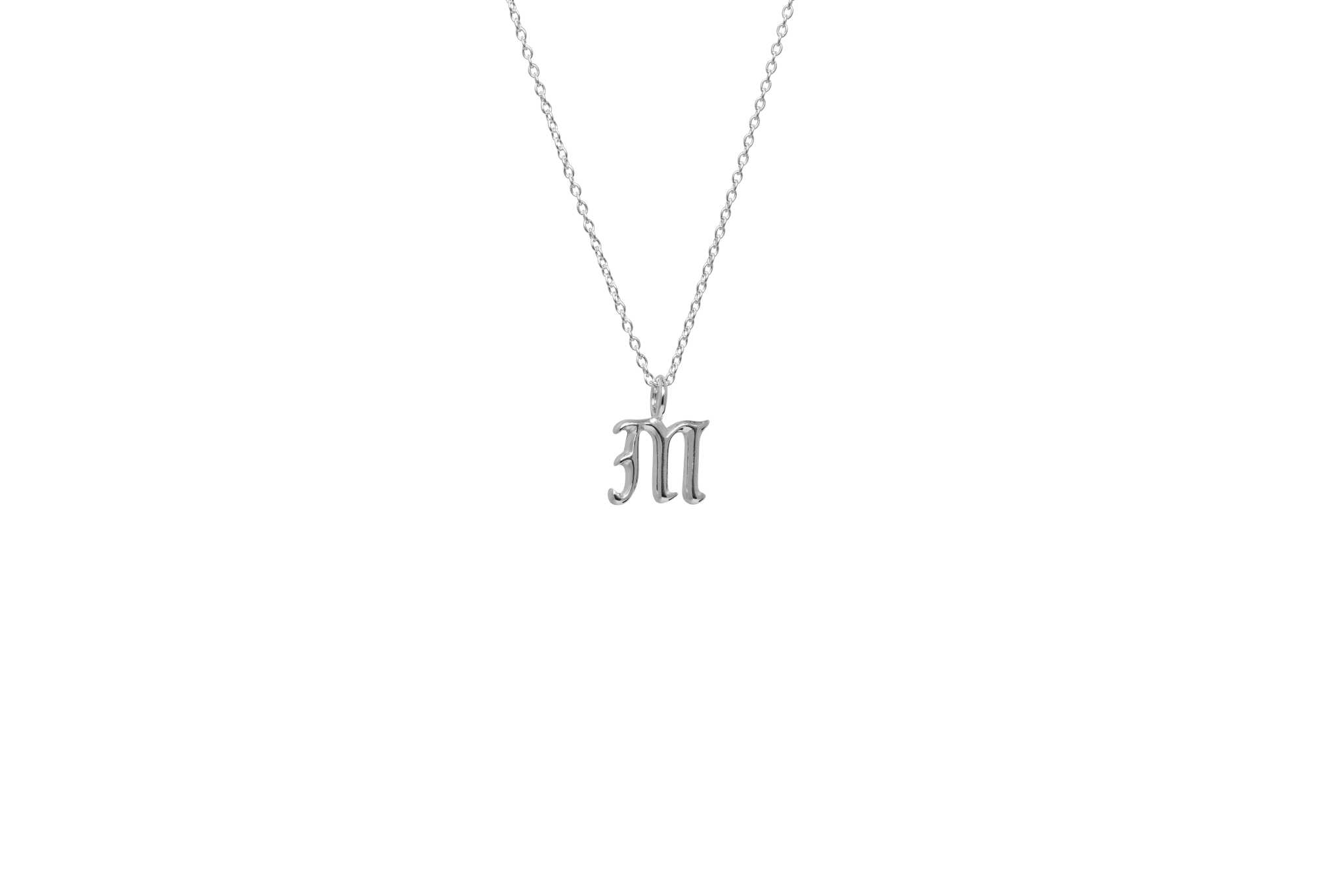 IX M Letter Charm Silver