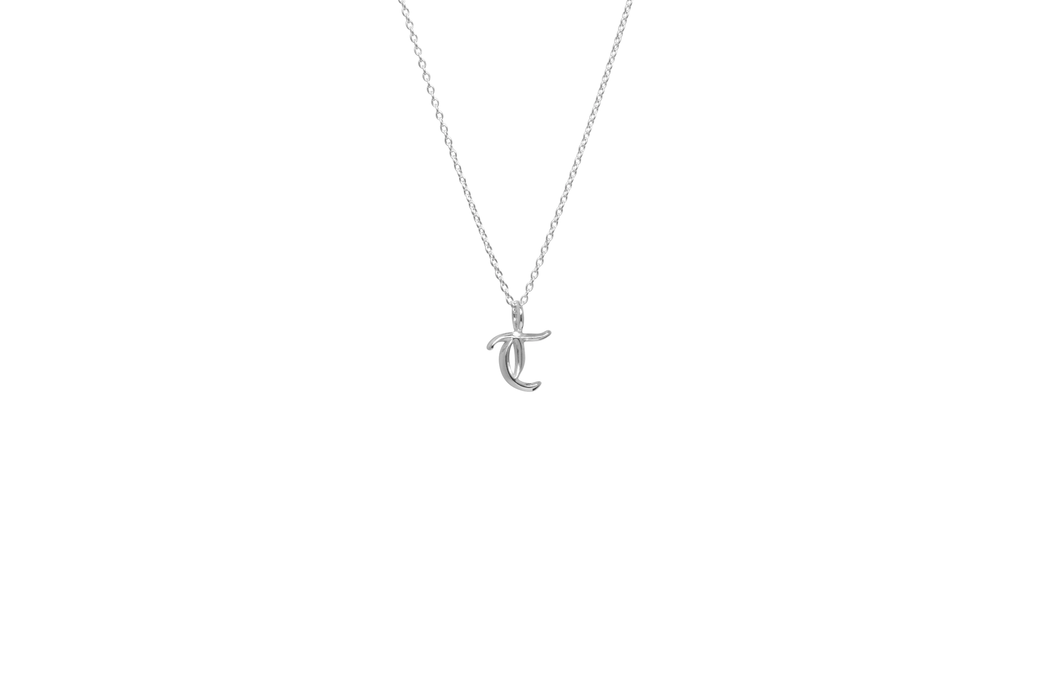 IX T Letter Charm Silver