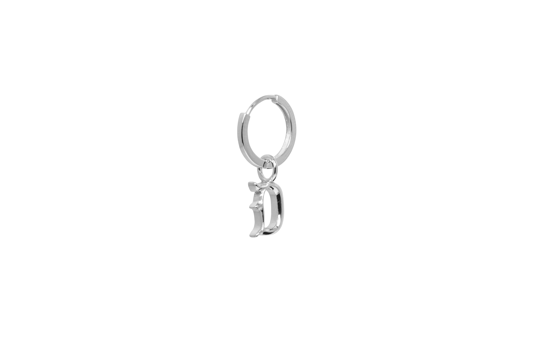 IX D Letter Charm Silver