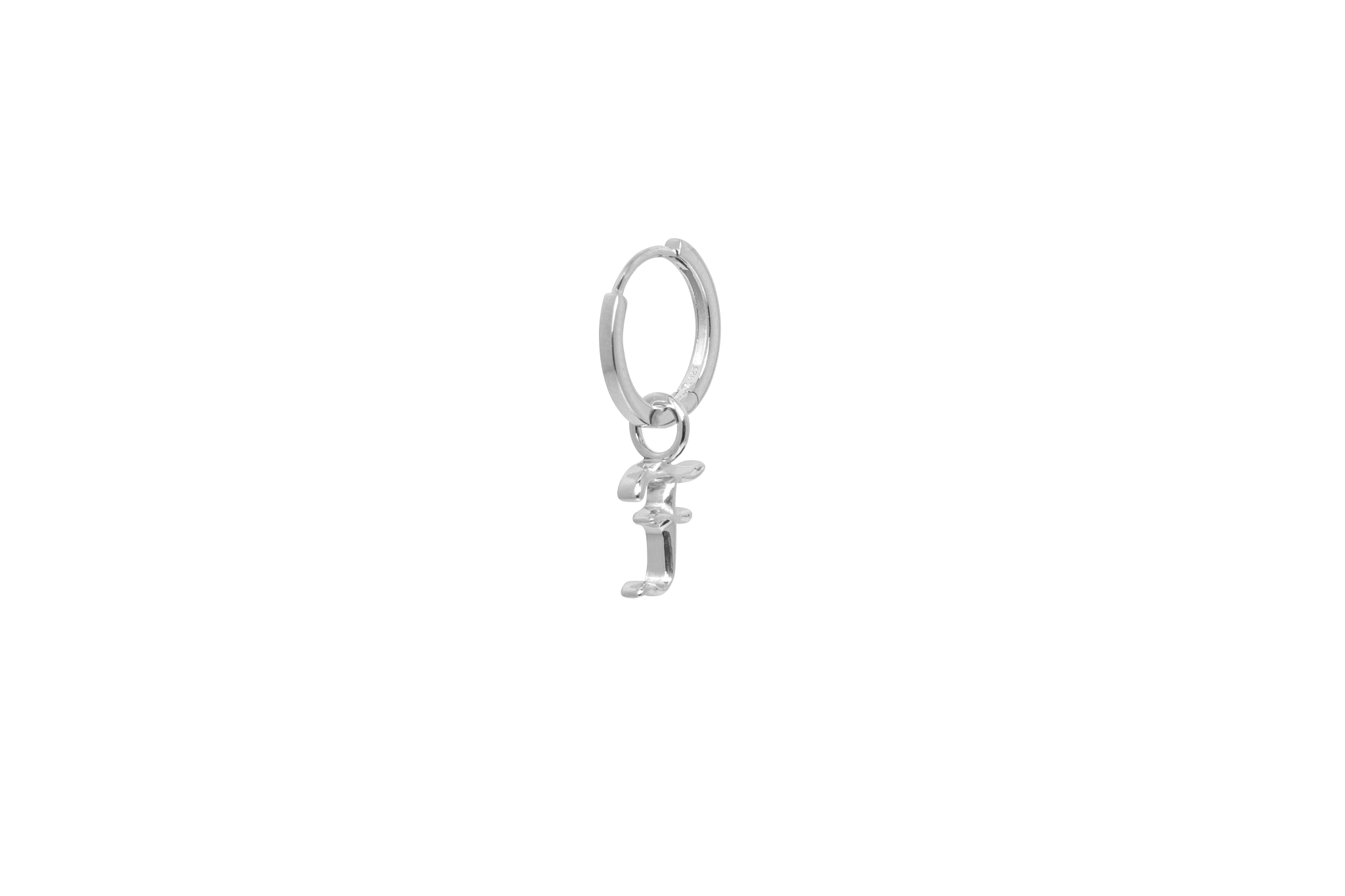 IX F Letter Charm Silver