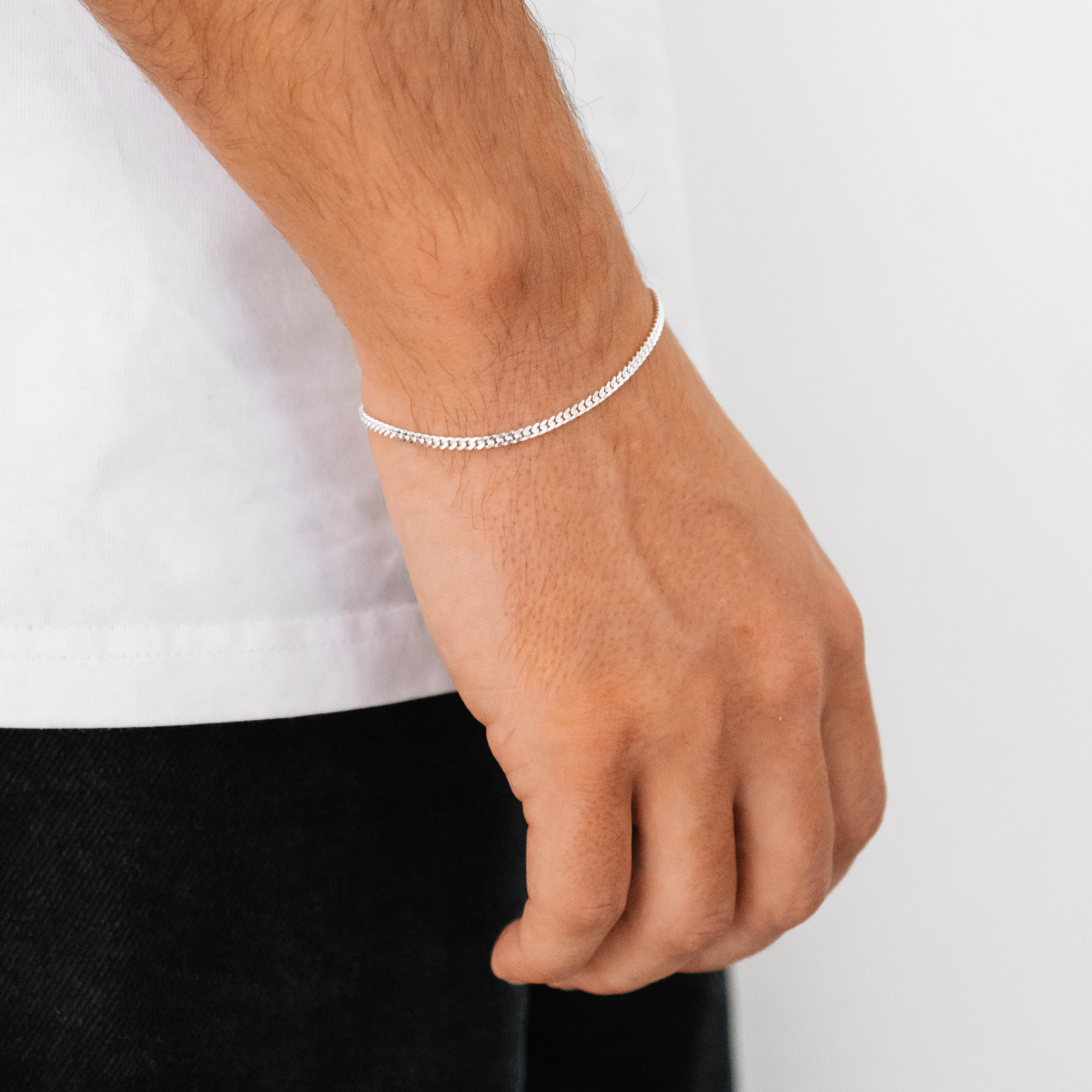 IX Curb Medi Bracelet Silver