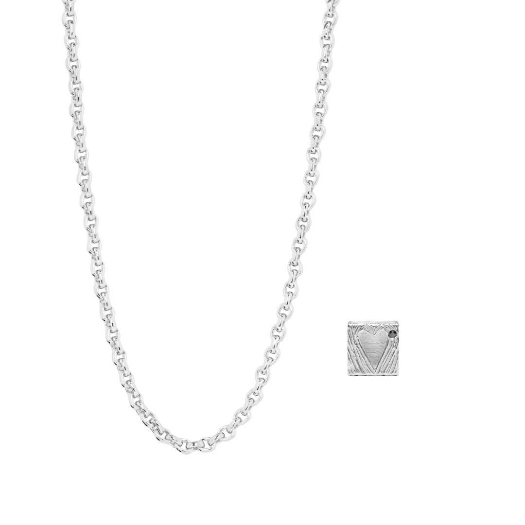 IX Heart in a Box Chain Silver Schmuckset