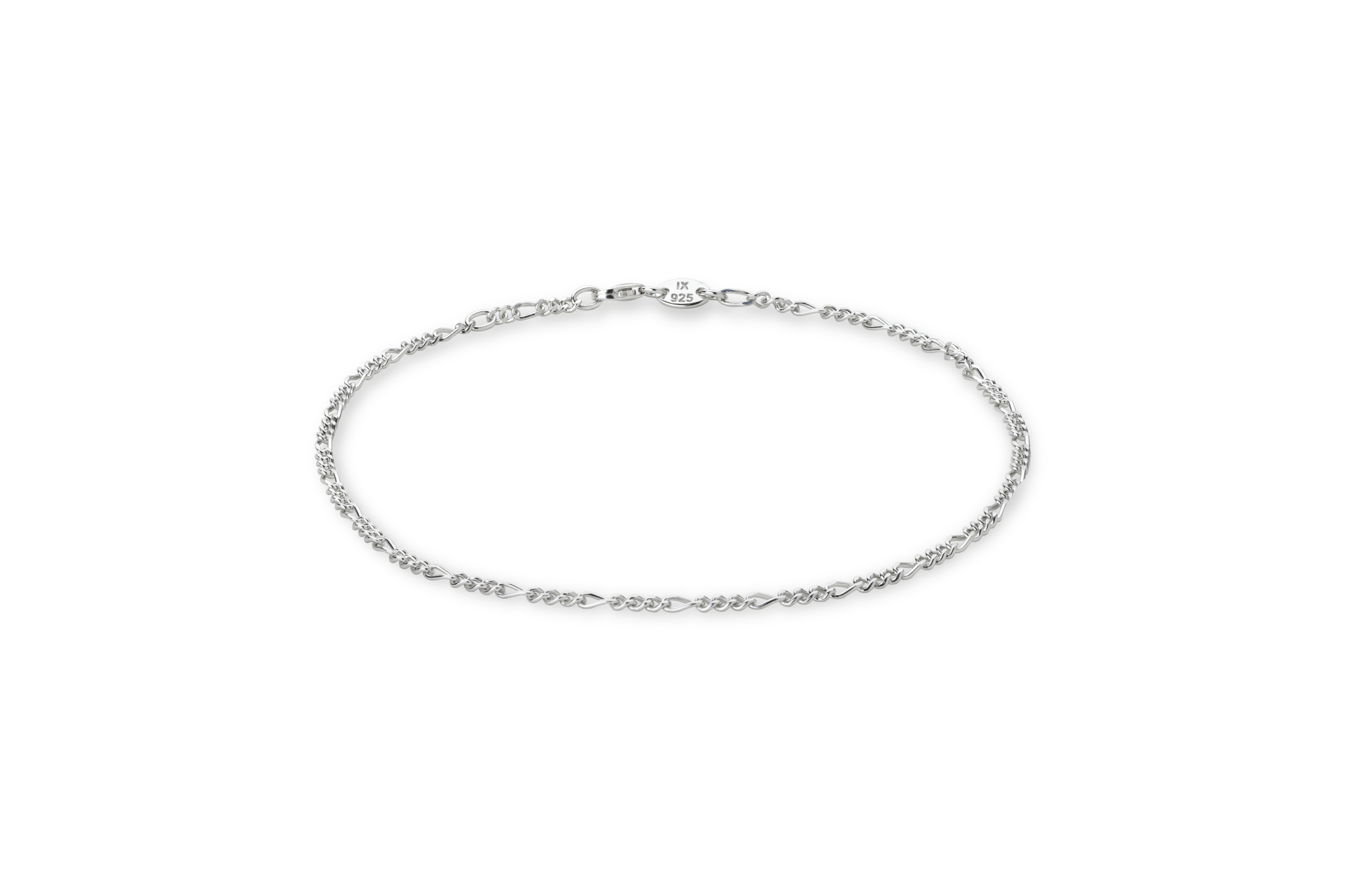 IX Figaro Anklet Silver