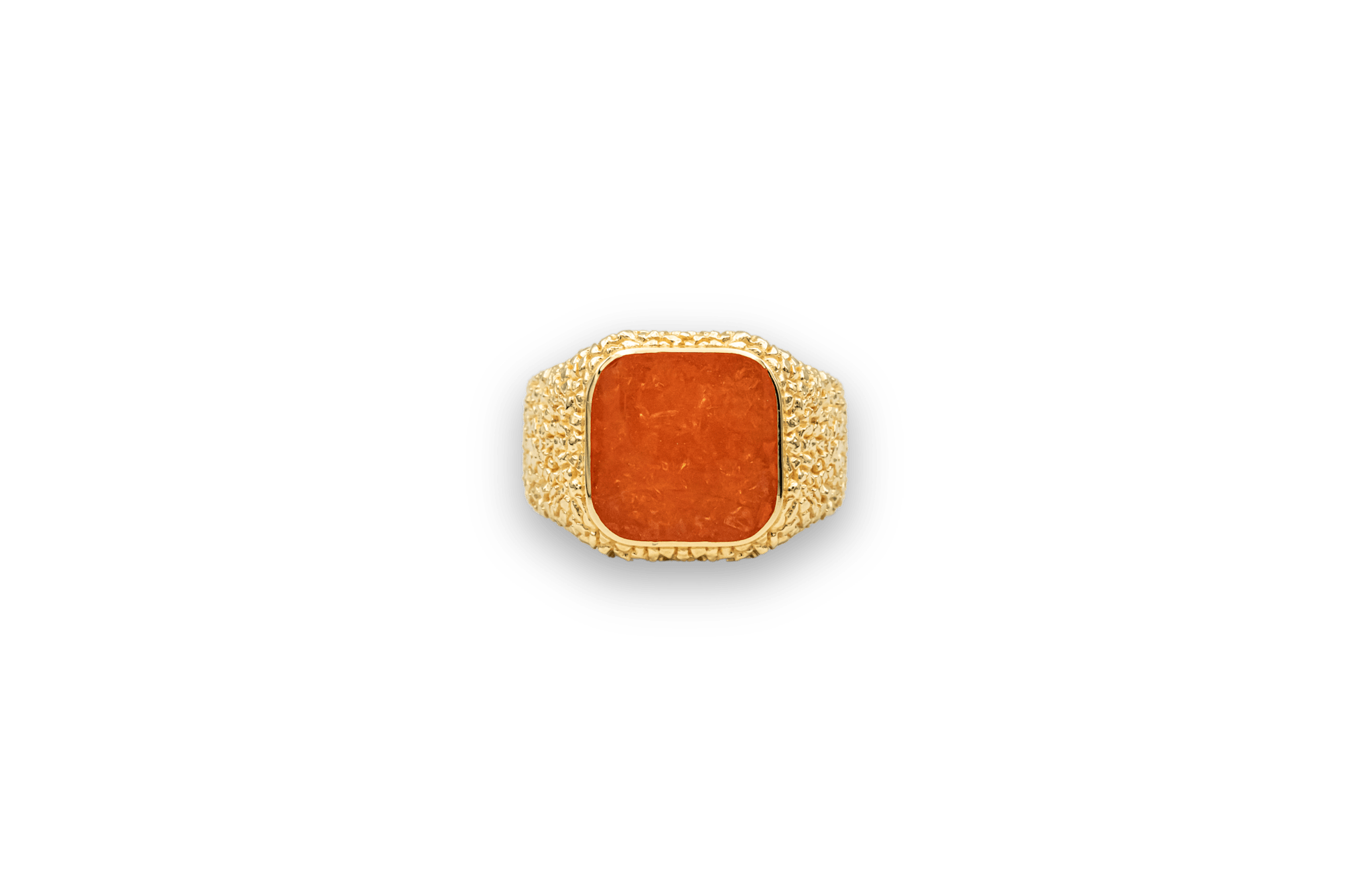 IX Crunchy Cushion Amber Enamel Ring