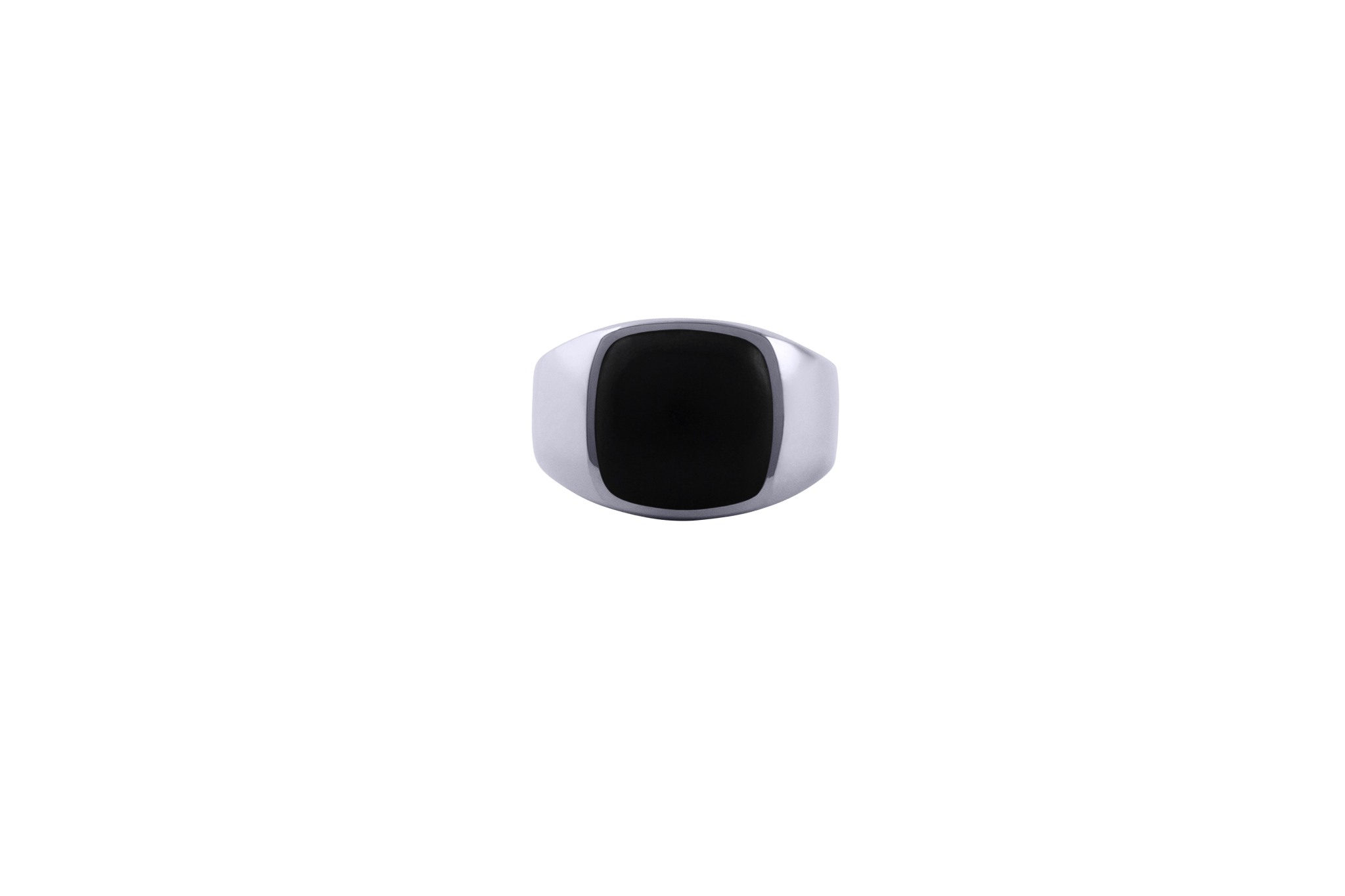 IX Cushion Signet Ring Black Onyx Silver