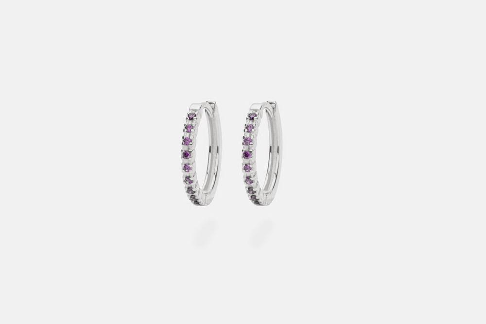 IX Eternity Purple Earrings Silver