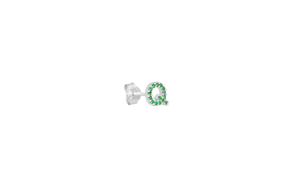 IX Q Green Earring Silver