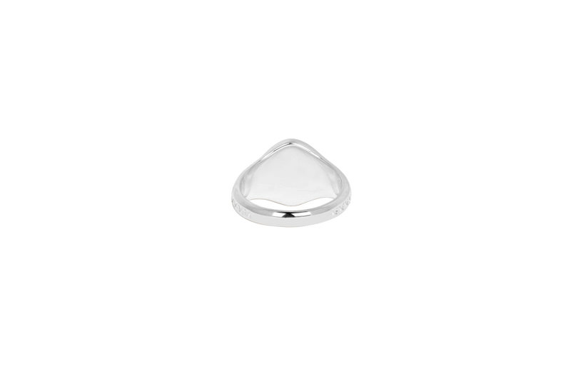 IX Mini Oval Logo Signet Ring Silver