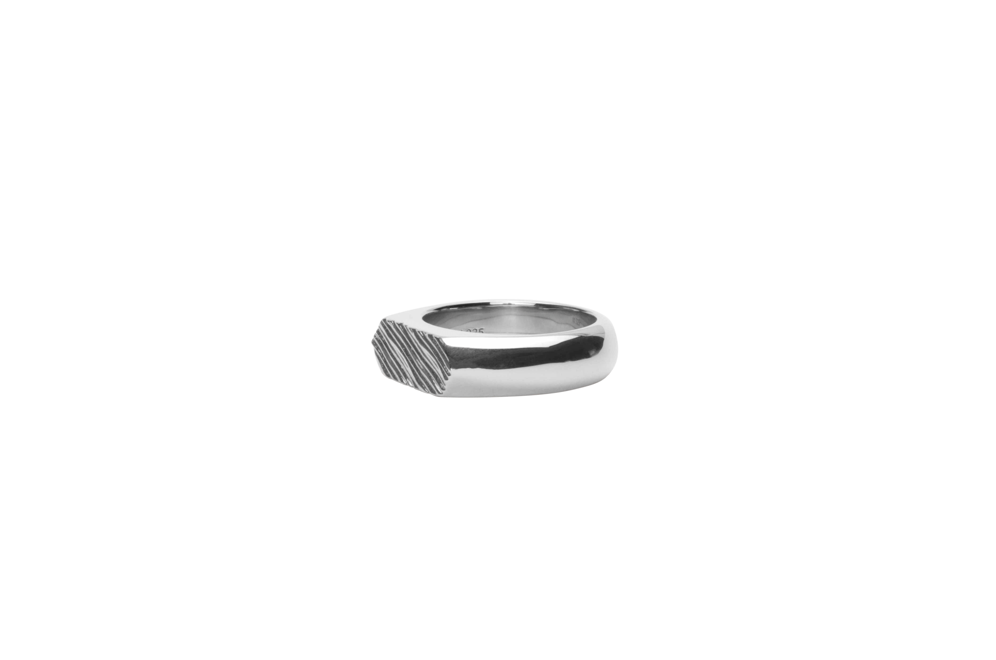 IX Mini Brushed Hexagon Ring Silver
