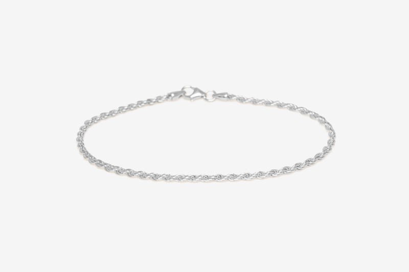 IX Rope Anklet Silver