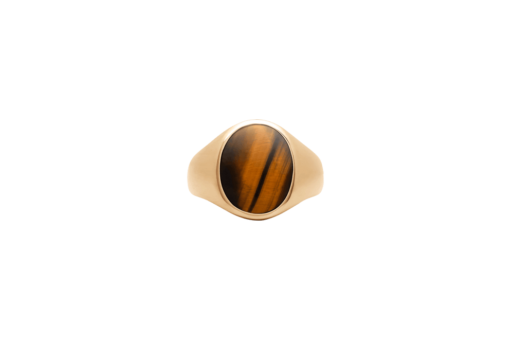 IX Oval Signet Ring Tiger Eye