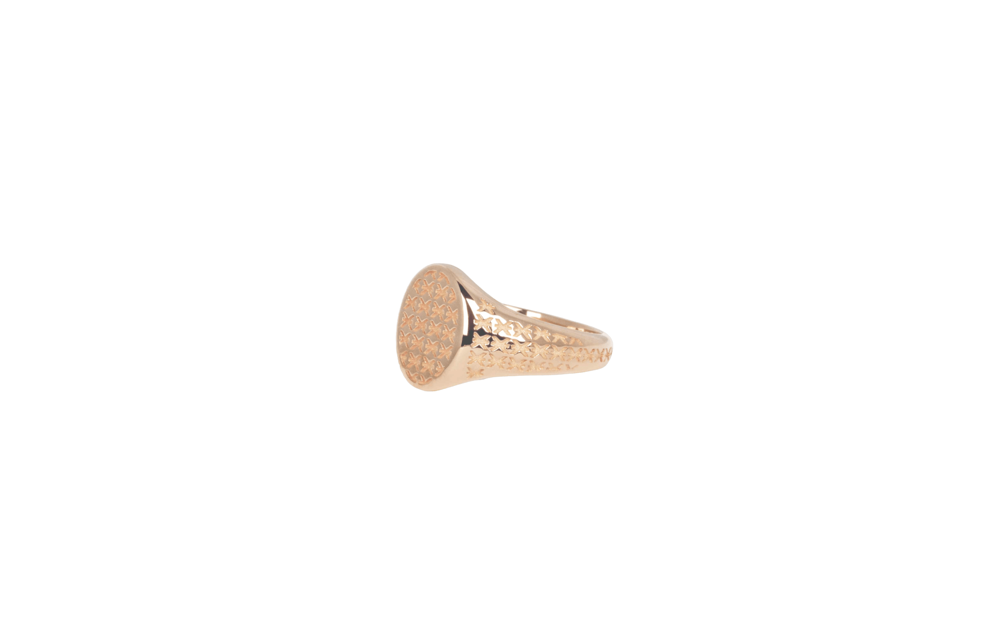 IX Mini Oval Logo Signet Ring Gold 14K